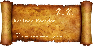 Kreiner Koridon névjegykártya